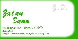 zalan damm business card